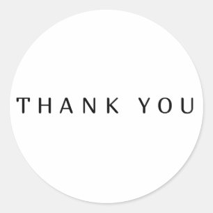 Simple Thank you Classic Round Sticker