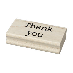 Simple" Thank You" Custom Message Wood Art Stamp