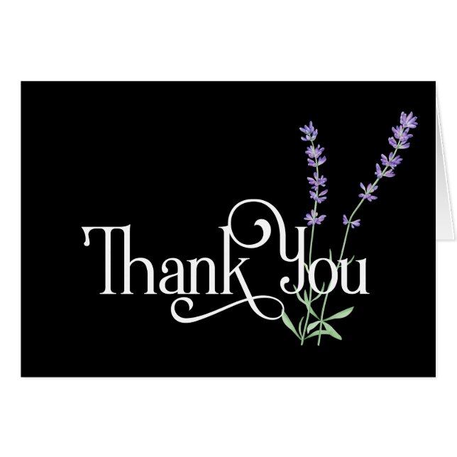 Simple Thank You Design with Lavendar Flowers (Front Horizontal)
