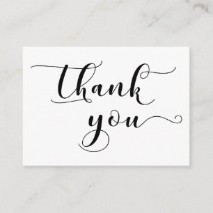 Simple Thank You, Elegant Typography Wedding Favou Enclosure Card