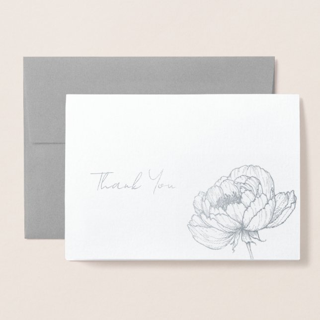 Simple Thank You Foil Card (Front With Envelope)