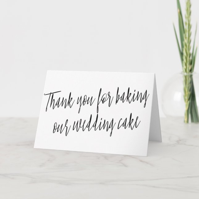 Simple "Thank you for baking our wedding cake" Thank You Card (Front)