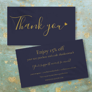 Simple Thank You For Shopping Discount Card