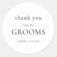 Simple Thank You from Grooms Gay Wedding Thanks
