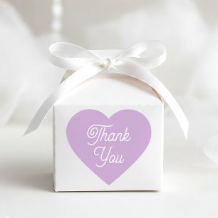 Simple Thank You Modern Purple Favour Cute Shaped Heart Sticker