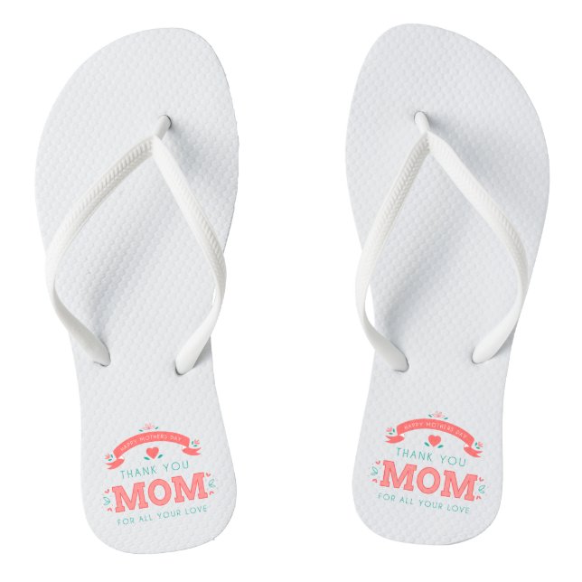 Simple Thank You Mum Mother's Day | Flip Flops (Footbed)