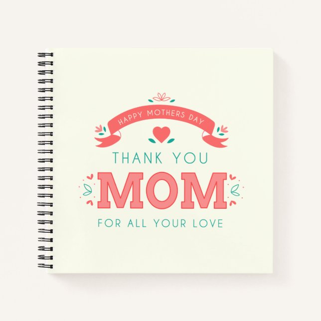 Simple Thank You Mum Mother's Day | Notebook (Front)