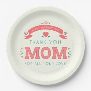 Simple Thank You Mum Mother's Day   Paper Plate