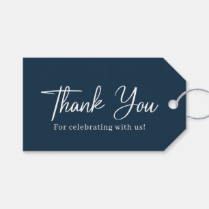 Simple Thank You Navy Blue Wedding Gift Tags