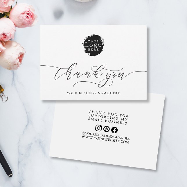 Simple Thank You Script Business Branding Logo Card (Creator Uploaded)