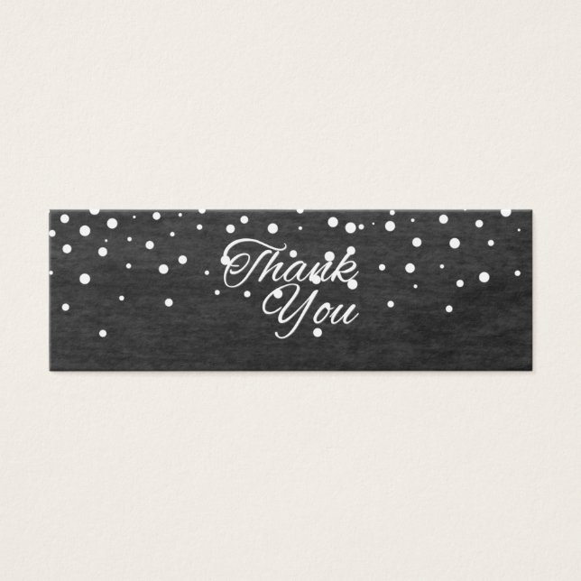 Simple Thank You Script Glitter Wedding Favour Tag (Front)