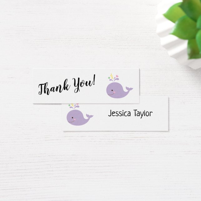 Simple Thank You w/ Purple Whale Insert Cards (Desk)