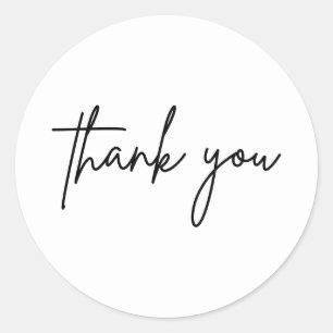 Simple Thank You Wedding Invitation Round Sticker