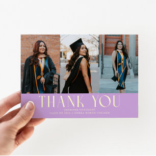 Simple Thank You Wisteria Grad Multi Photo Announcement