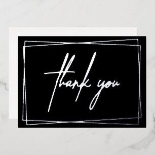 Simple Thank You with Frame Foil Invitation
