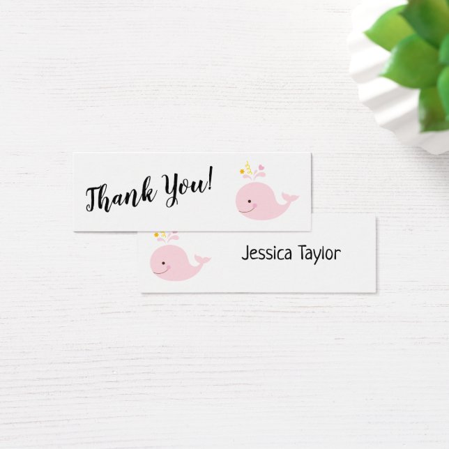 Simple Thank You with Pink Whale Insert Cards (Desk)