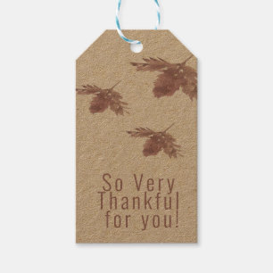 Simple Thankful Hand Watercolored Leaf Fall Gift Tags