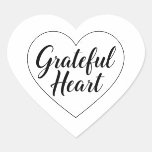 Simple Thankful Heart Line Drawing Sticker