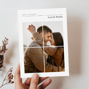 Simple Thanks Modern Wedding Photo Thank You Card