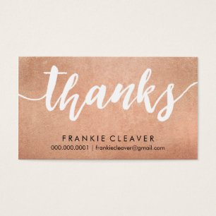 SIMPLE THANKS SCRIPT handdrawn type rose gold foil