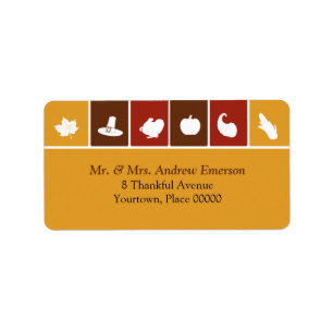 Simple Thanksgiving Icons Address Label