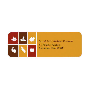 Simple Thanksgiving Icons Return Address Label