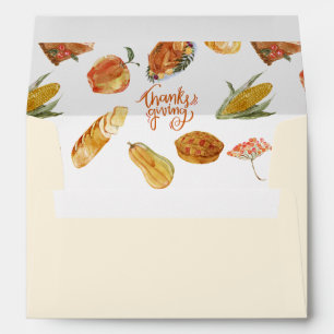 Simple Thanksgiving Turkey Dinner Invitation Envelope