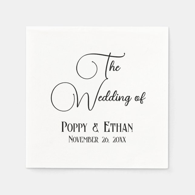 Simple The Wedding of Marriage Reception Napkin (Front)