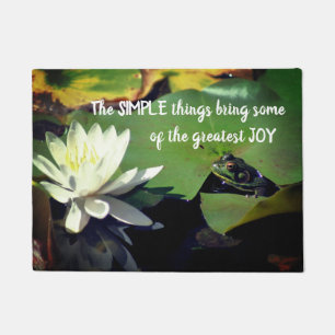 Simple Things Frog Inspirational Quote   Doormat