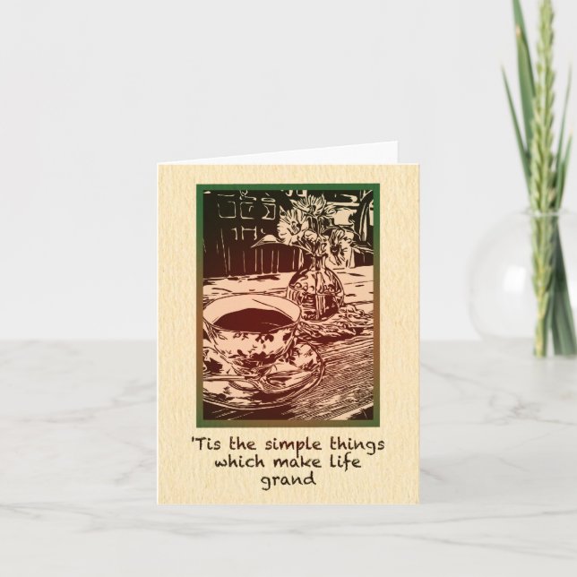 Simple Things Small, 4" x 5.6" Folded Note Card (Front)