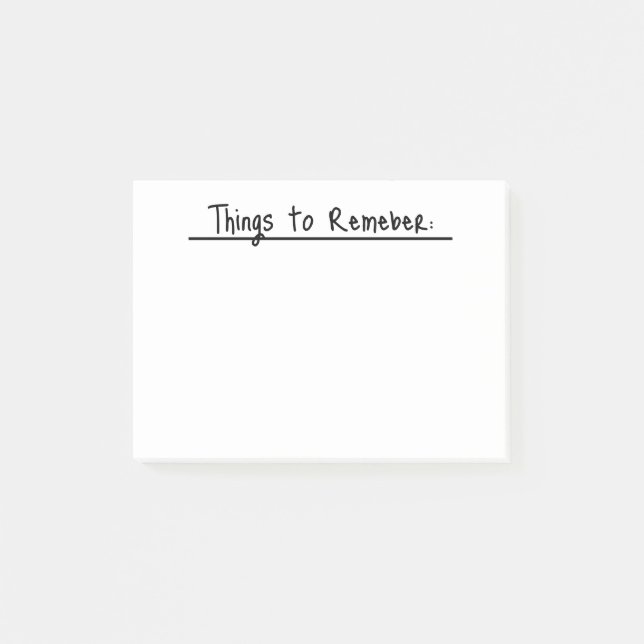 Simple Things to Remember Notes (Front)