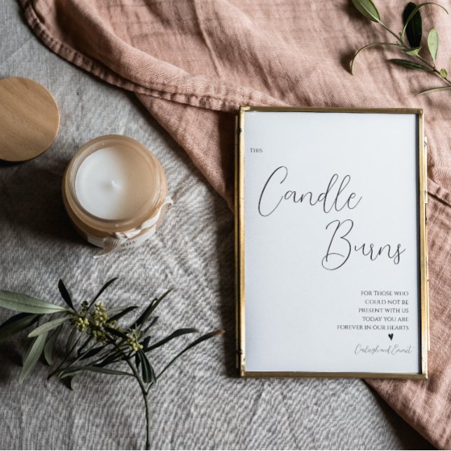 Simple This Candle Burns Memorial Wedding Sign (Creator Uploaded)