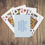 Simple Three Letter Blue Monogram Playing Cards<br><div class="desc">Cornflower blue three letter monogram design. If you need more room,  hold the control key down while you move the letters to the left or right.</div>