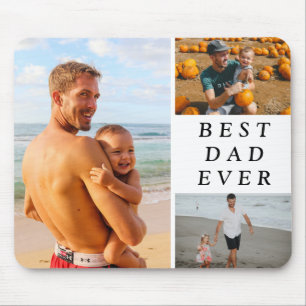 Simple Three Photo Best Dad Ever Mouse Pad