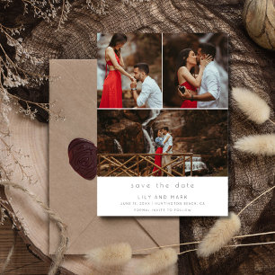Simple Three Photo Wedding Save the Date 