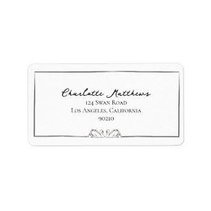 Simple Timeless Handwritten Swan Address Label