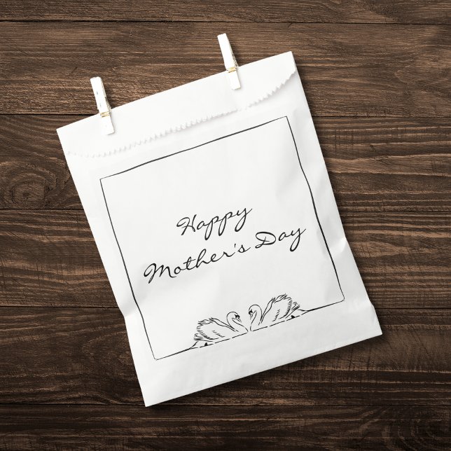 Simple Timeless Handwritten Swan Mother's Day   Favour Bag (Creator Uploaded)