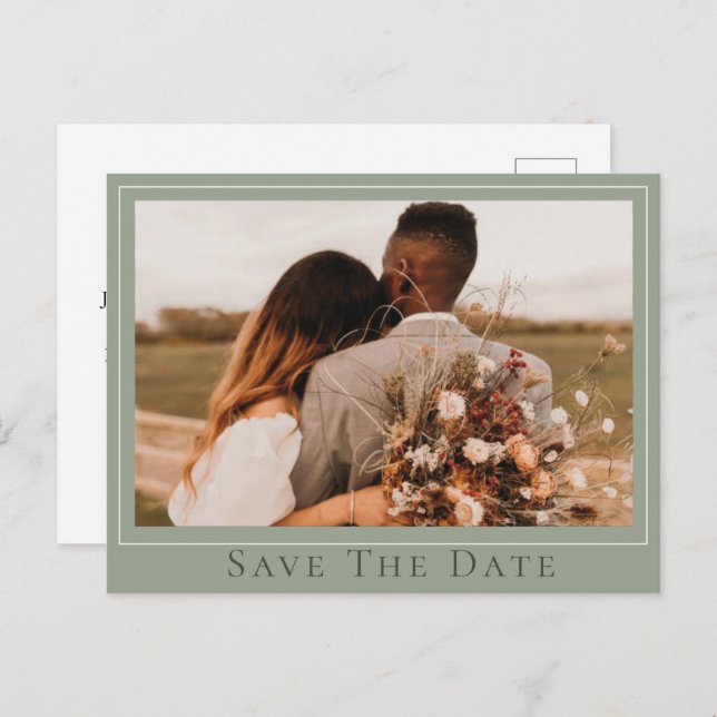 Simple Timeless Wedding Save the Date Postcard (Front/Back)