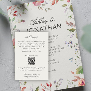 Simple, Timeless Wildflower Alabaster Wedding Enclosure Card