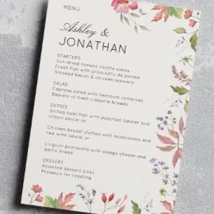 Simple, Timeless Wildflower Alabaster Wedding Menu