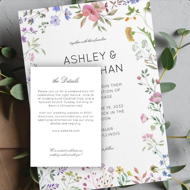 Simple, Timeless Wildflower Wedding Enclosure Card (Creator Uploaded)