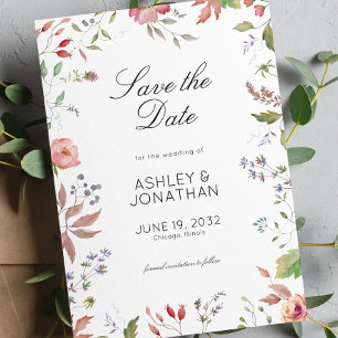 Simple, Timeless Wildflower Wedding Save The Date