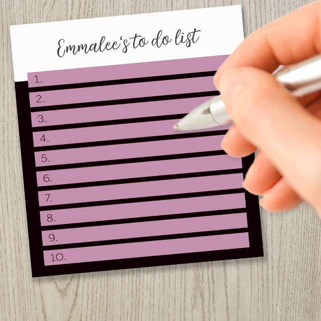 Simple To Do Custom Lined Numbered White Pink Mix Notepad (Creator Uploaded)