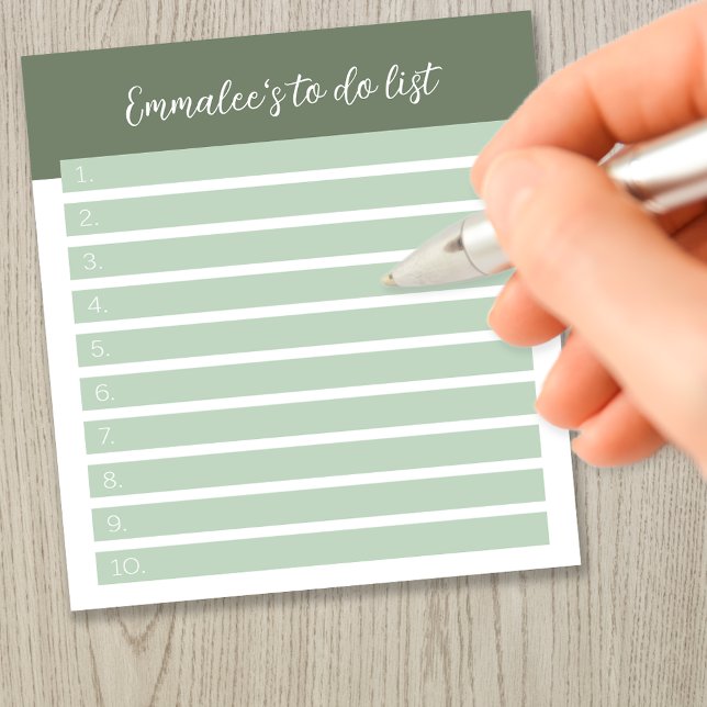 Simple To Do Customisable Lined Numbered Green Notepad (Creator Uploaded)