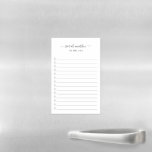 Simple To Do List Modern Black and White Elegant Magnetic Dry Erase Sheet<br><div class="desc">Elegant black and white to do list magnetic dry erase sheet featuring your name with swashes in a handwritten script calligraphy along with a checklist.  A simple and feminine design that is great for a teacher or a small business owner.</div>