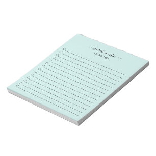 Simple To Do List Modern Elegant Teal Turquoise Notepad