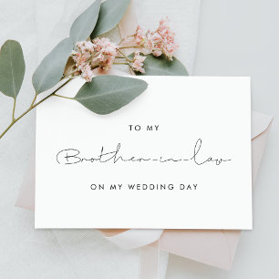 Simple To my brother in law on my wedding day card