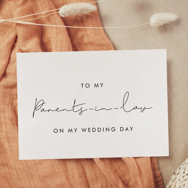 Simple To my parents in law on my wedding day card (Creator Uploaded)
