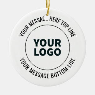 Simple to Replace with Your Logo or Image  Ceramic Ornament