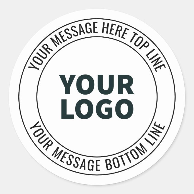 Simple to Replace with Your Logo or Image  Classic Round Sticker (Front)